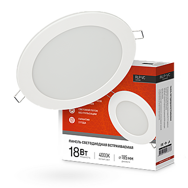 Панель светодиодная встраиваемая круглая RLP-VC 1840WH 18Вт 230В 4000К 1440Лм 185мм белая IP40 IN HOME
